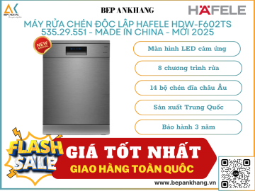 MÁY RỬA CHÉN ĐỘC LẬP HAFELE HDW-F602TS 535.29.551 - MADE IN CHINA - MỚI NHẤT